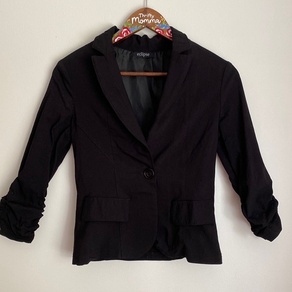 Eclipse black stretchy blazer size small ladies. - Picture 1 of 11